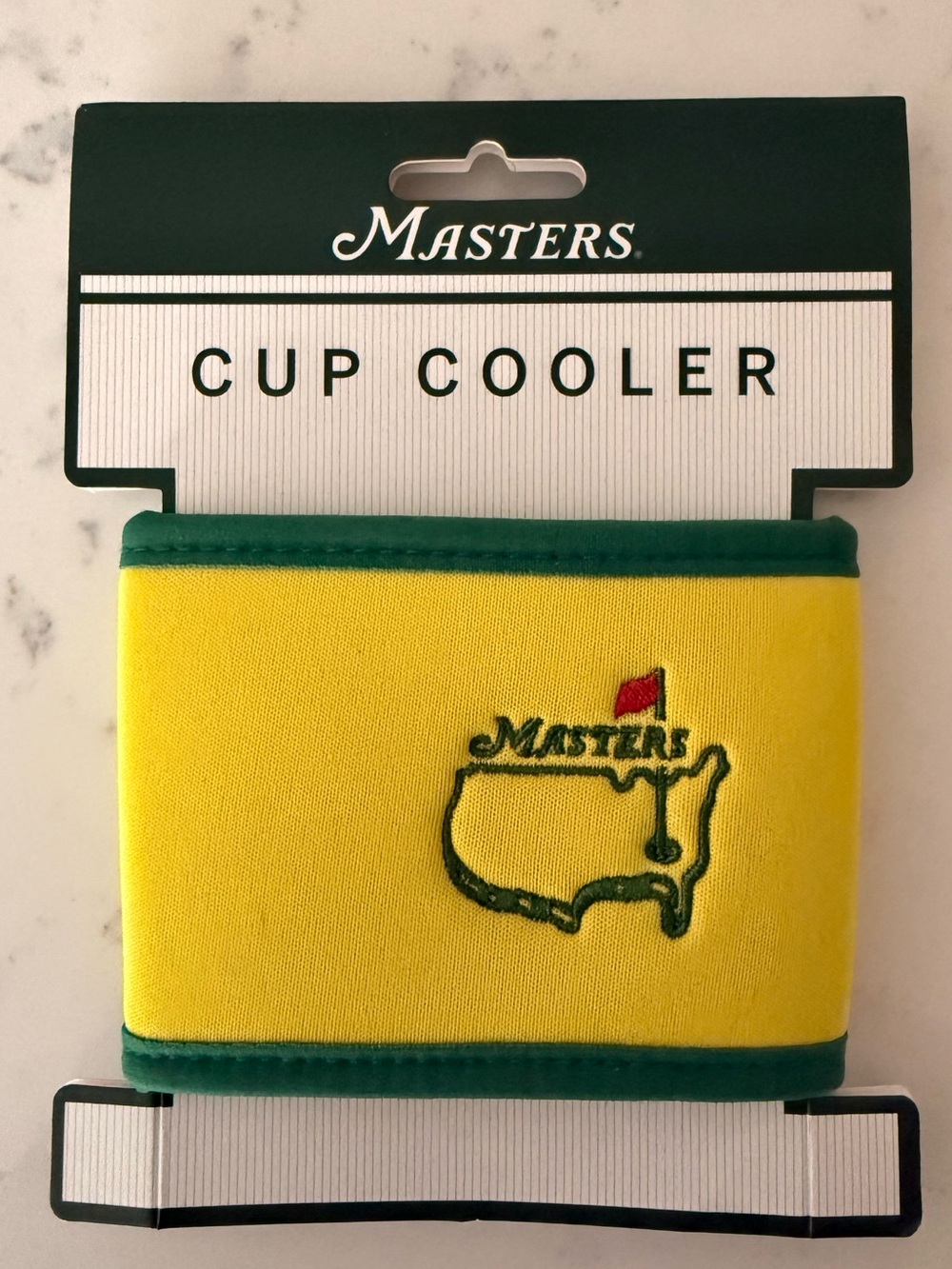 Masters Yellow and Green Neoprene Cup Cooler - Masters